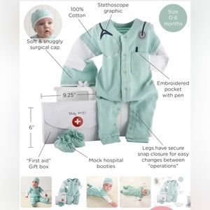 Big Dreamzzz" Baby M.D. 3-Piece Layette Set in "Doctor's Bag" 0-6 months
